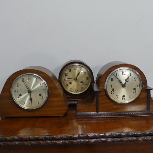 680 - A 20th century mahogany mantel Clock, by the Enfield Clock Company London, W 41 cm x H 23 cm x D 15 ... 