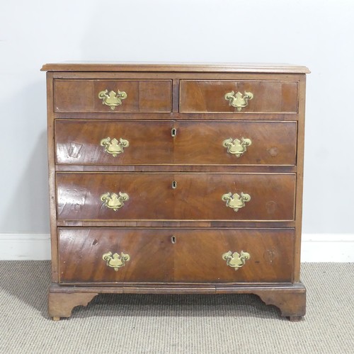 707 - A 19th century mahogany Chest of drawers, with two short over three long graduating drawers, raised ... 