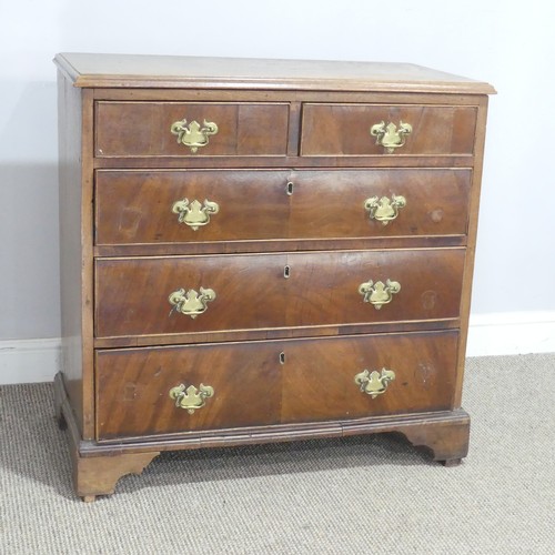 707 - A 19th century mahogany Chest of drawers, with two short over three long graduating drawers, raised ... 