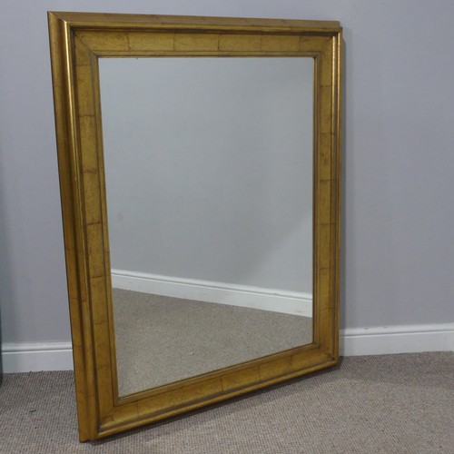 726 - A large 20th century gilt painted rectangular wall Mirror, W 100 cm x H 125 cm.