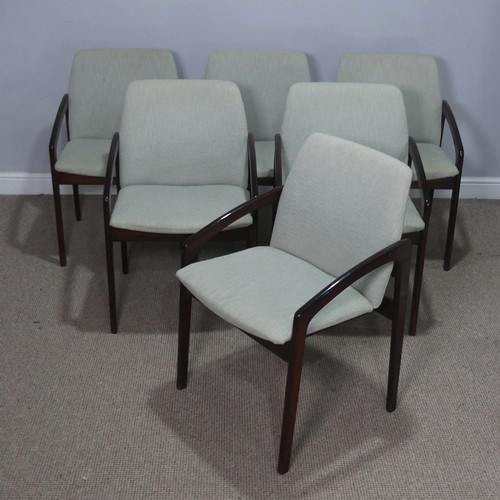 557 - WITHDRAWN - A set of six Danish ''Paper Knife'' rosewood dining Armchairs and Table, 1960s, the desi... 