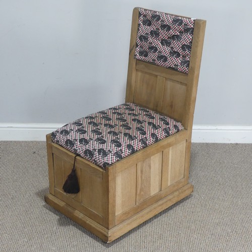 746 - A vintage upholstered box seat side Chair, W 44 cm x H 87 cm x D 57 cm.