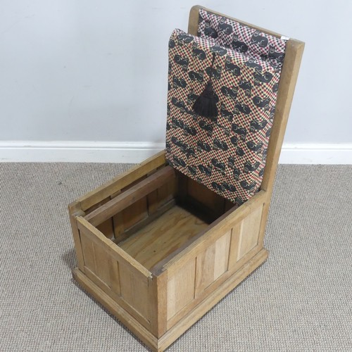 746 - A vintage upholstered box seat side Chair, W 44 cm x H 87 cm x D 57 cm.