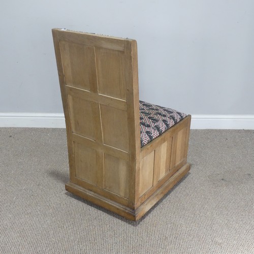 746 - A vintage upholstered box seat side Chair, W 44 cm x H 87 cm x D 57 cm.