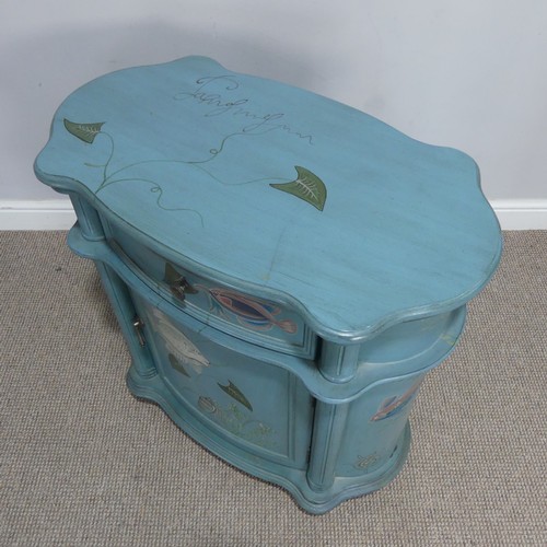 744 - A 19th century style painted French inspired side Table/Cabinet, W 71 cm x H 72 cm x D 40 cm.... 