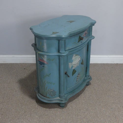 744 - A 19th century style painted French inspired side Table/Cabinet, W 71 cm x H 72 cm x D 40 cm.... 