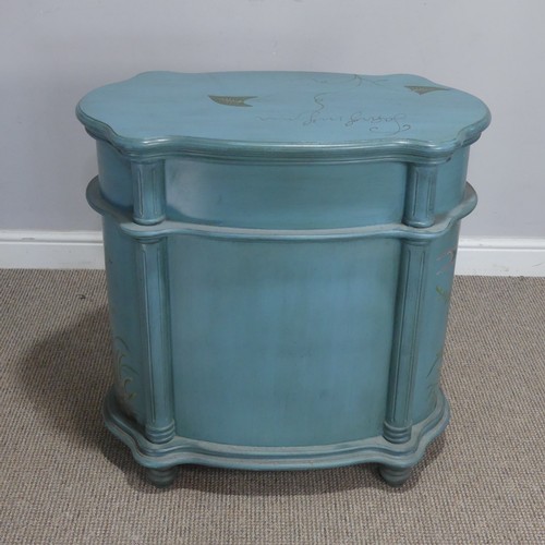 744 - A 19th century style painted French inspired side Table/Cabinet, W 71 cm x H 72 cm x D 40 cm.... 