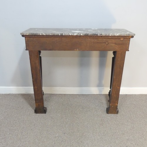 569 - A William IV mahogany console/side Table, with later marble top, stamped ''T. Wilson, 68 Great Queen... 