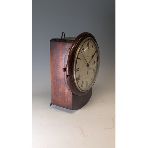 712 - A 19th century drop dial wall Clock, the painted 8