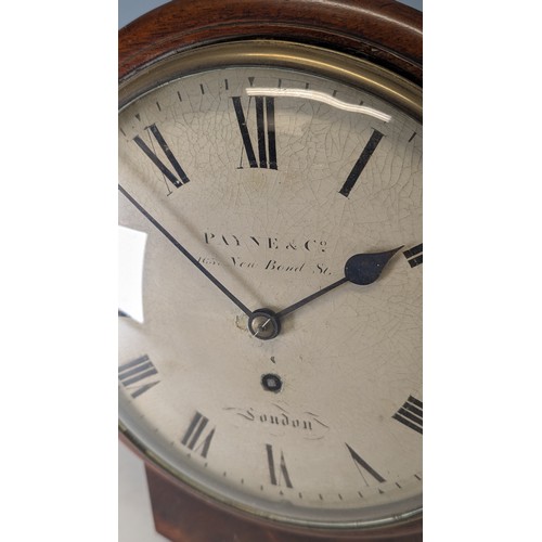 712 - A 19th century drop dial wall Clock, the painted 8