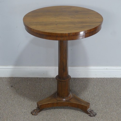 756 - A 19th century rosewood occasional/wine Table, the circular top raised on chamfered column and tripo... 