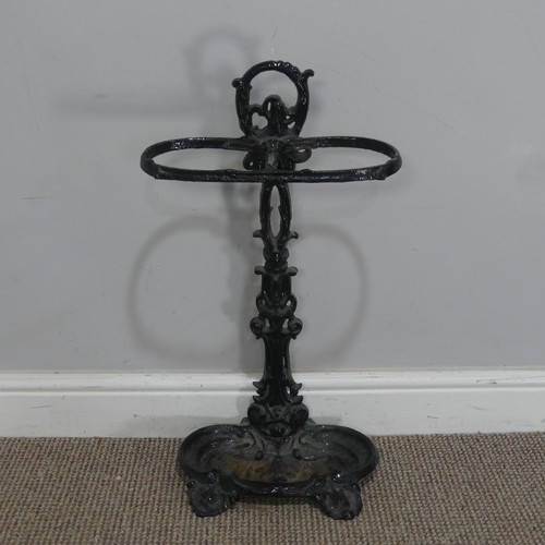 763 - An antique Coalbrookdale style cast iron Stick Stand, of small proportions, W 33 cm x H 61 cm x D 21... 