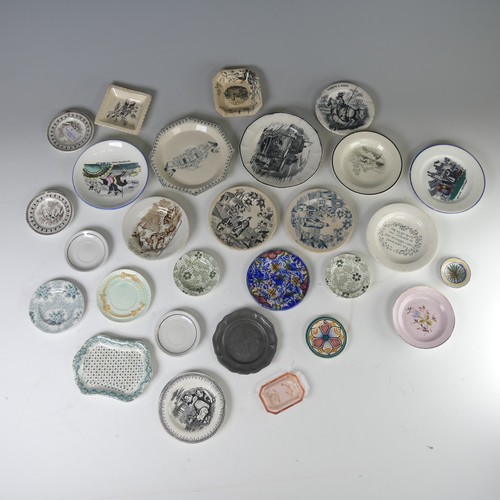 11 - A quantity of antique pearlware children's pottery Plates, to comprise Wedgwood examples, Davenport,... 