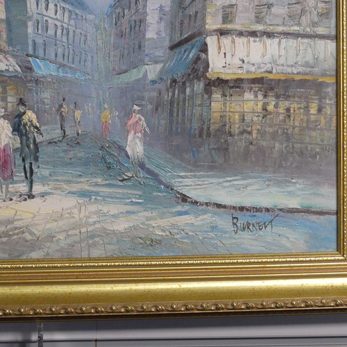 157 - Caroline C. Burnett (British/American, 1877-1950), Parisian Street scene, oil on canvas, signed ‘Bur... 