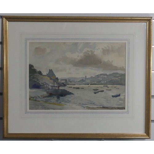 161 - Charles Knight R.W.S., R.O.I (British, 1901-1990), Brixham Harbour, Devon, watercolour, signed lower... 