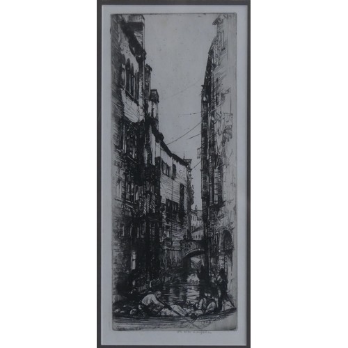 171 - Donald Shaw MacLaughlan (Canadian / American, 1876-1938), Venetian canal scene, etching, signed in p... 