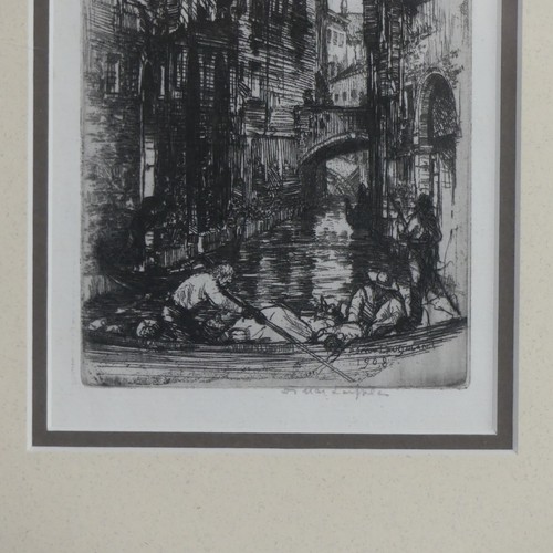 171 - Donald Shaw MacLaughlan (Canadian / American, 1876-1938), Venetian canal scene, etching, signed in p... 