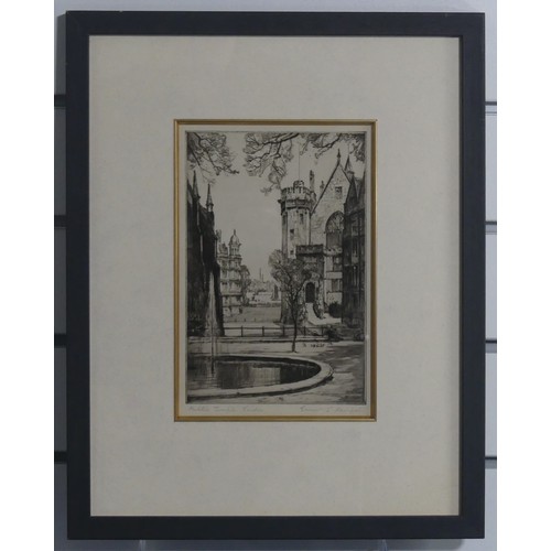 172 - Ernest Llewellyn Hampshire (British, 1882-1944), Middle Temple, London, etching, signed in pencil, i... 