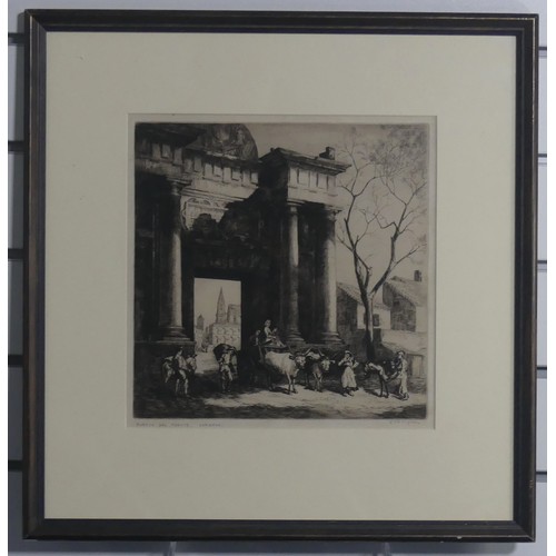 173 - Sidney Tushingham (British, 1884-1968), Puerta del Puente, Cordova, etching, signed and titled in pe... 