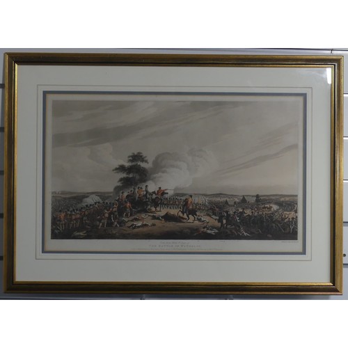 174 - Two 19th century Aquatints: 'View from Mont St. Jean of The Battle of Waterloo, at the commencement ... 