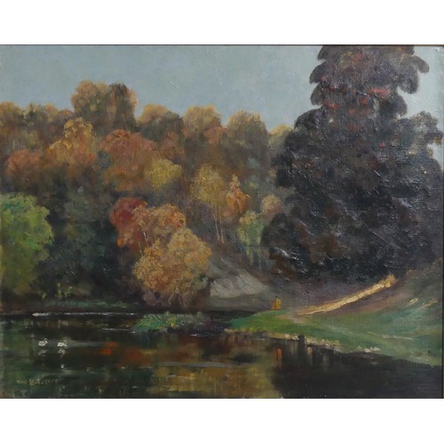 178 - William F Longstaff, (Australian 1879-1953), Swanbourne Lake, oil on canvas, signed lower left 'W F ... 