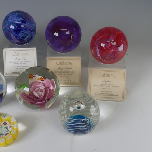 90 - Paperweights: a Caithness Magic Carpet glass paperweight, limited edition 253/750, and four other Ca... 