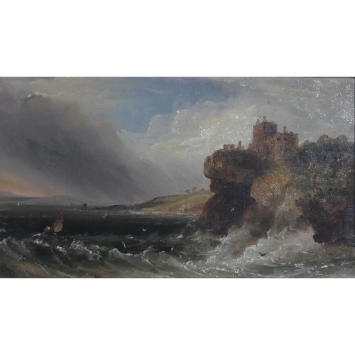 184 - James Francis Williams RSA (Scottish, 1785-1846), Castle on the Scottish Coast, oil on canvas, signe... 