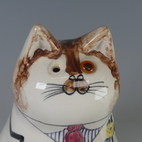 94 - A Joan De Bethel, Rye Pottery, White Jacket Cat, the base hand inscribed in pen, '©476 Joan De Bethe... 