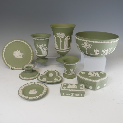 49 - A small quantity of Wedgwood black Jasperware, to comprise Plate, footed Bowl, Bowl, Trinket Box, Me... 