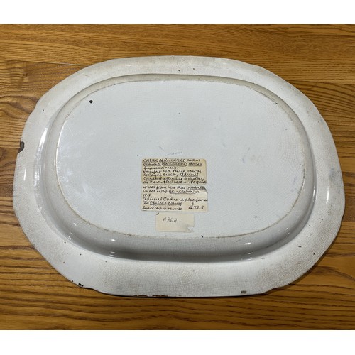 97 - A Brameld & Co. (Rockingham) pottery meat platter, 19th century, printed in under glaze blue wit... 