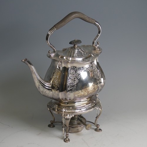  An Edwardian silver Spirit Kettle, by Atkin Brothers, hallmarked Sheffield 1901, of shaped oval form... 