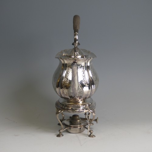  An Edwardian silver Spirit Kettle, by Atkin Brothers, hallmarked Sheffield 1901, of shaped oval form... 