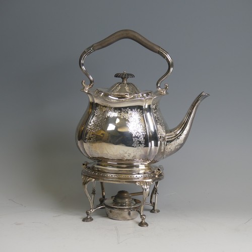  An Edwardian silver Spirit Kettle, by Atkin Brothers, hallmarked Sheffield 1901, of shaped oval form... 