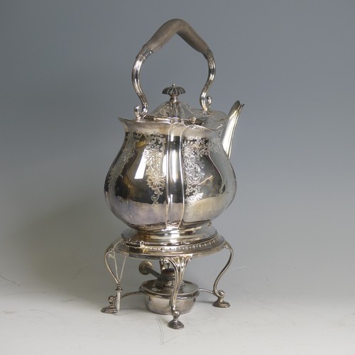  An Edwardian silver Spirit Kettle, by Atkin Brothers, hallmarked Sheffield 1901, of shaped oval form... 