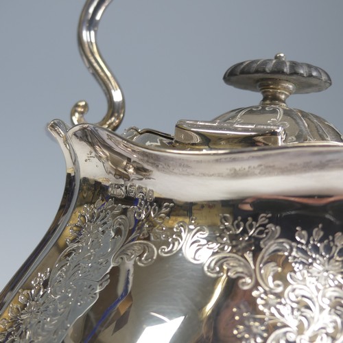  An Edwardian silver Spirit Kettle, by Atkin Brothers, hallmarked Sheffield 1901, of shaped oval form... 