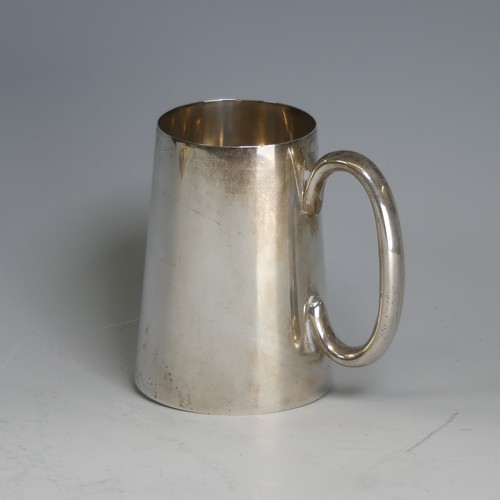 5 - A George V silver Pint Mug, by Kemp Brothers, hallmarked London 1935, of plain conical form with C h... 