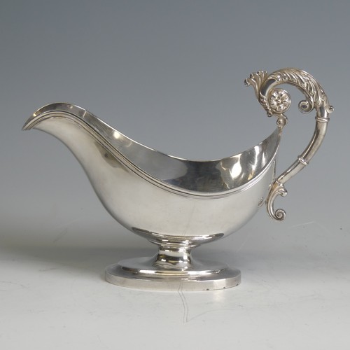 7 - An early 19thC French silver Sauce Boat, with Paris (950) guarantee mark, 1819-1828, of traditional ... 