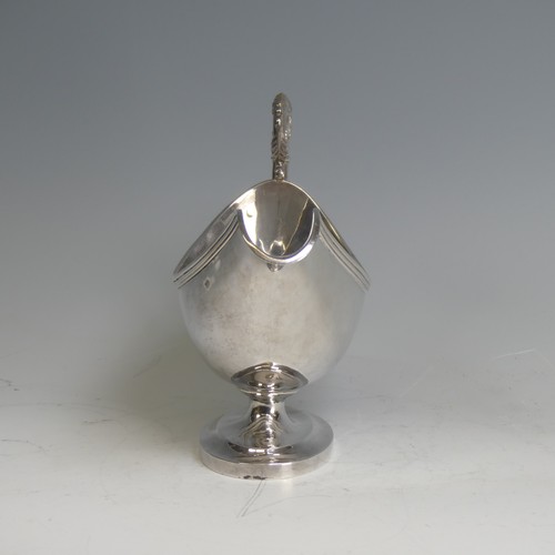 7 - An early 19thC French silver Sauce Boat, with Paris (950) guarantee mark, 1819-1828, of traditional ... 