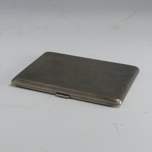 17 - A George V silver Cigarette Case, by S J Rose & Son, hallmarked London, 1934, of hinged rectangu... 