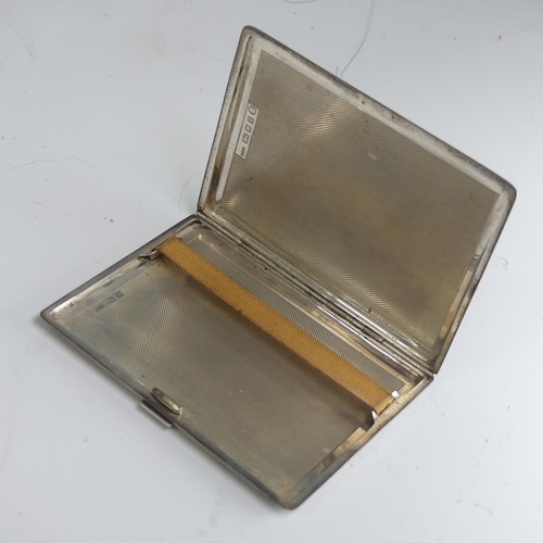 17 - A George V silver Cigarette Case, by S J Rose & Son, hallmarked London, 1934, of hinged rectangu... 