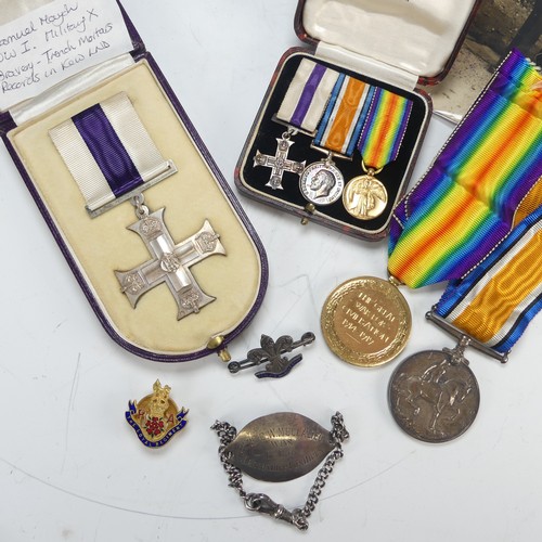  A WW1 Military Cross Group of Three, awarded to Lieutenant Samuel Mayoh, The Loyal North Lancashire ... 