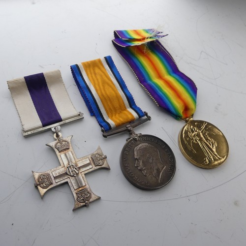  A WW1 Military Cross Group of Three, awarded to Lieutenant Samuel Mayoh, The Loyal North Lancashire ... 