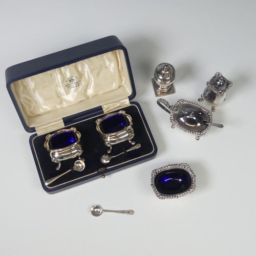 55 - A cased pair of George V silver Open Salts, by Mappin & Webb Ltd., hallmarked Birmingh... 