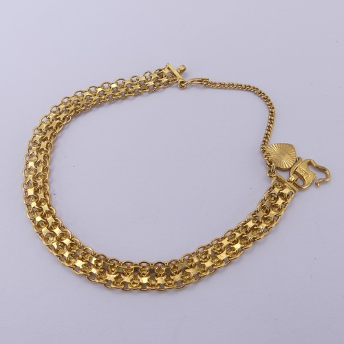 An Eastern high carat gold Bracelet, marks unclear, tested as not less than 18ct, 14.2g.