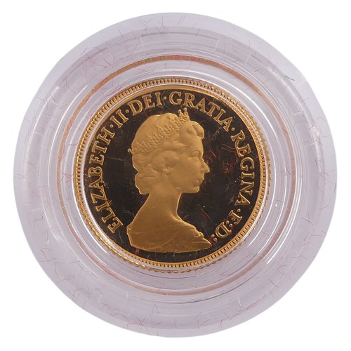 411 - An Elizabeth II gold proof Half Sovereign, dated 1980, in Royal Mint presentation case with certific... 