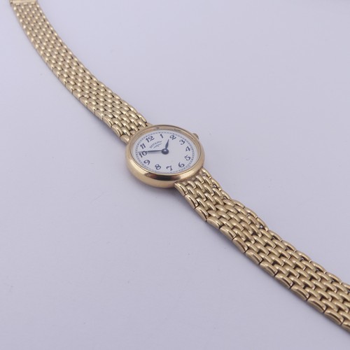 141 - A cased 9ct yellow gold lady's Rotary quartz Wristwatch, 22mm diameter, on a 9ct gold bracelet strap... 