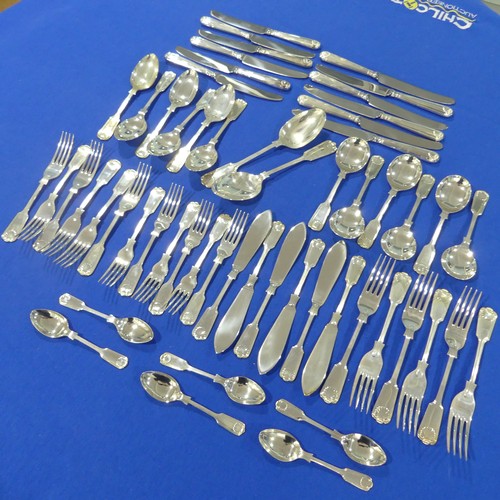 63 - An Elizabeth II silver Canteen of Cutlery, by United Cutlers Ltd., hallmarked Sheffield 1998 and 199... 