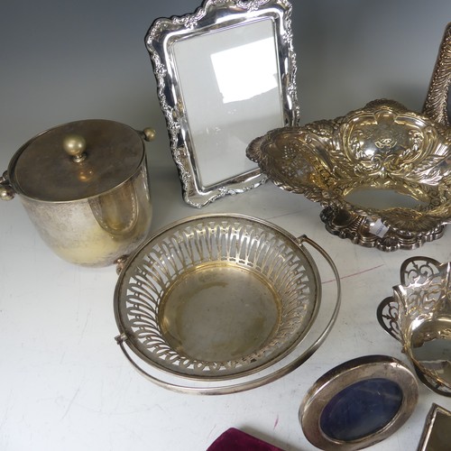 45 - A quantity Silver and Silver Plate, including three damaged silver easel frames, a plated Elkington ... 