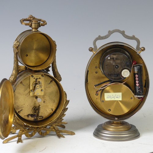 A Victorian combination Clock/Barometer, housed in gilt brass case ...
