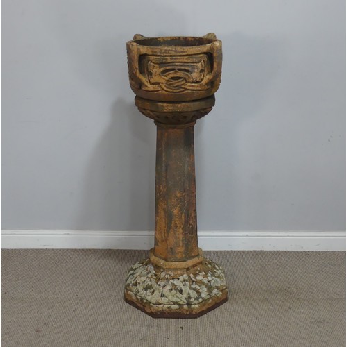 634 - Archibald Knox for Liberty &amp; Co; An Arts and Crafts weathered terracotta Planter / Pedestal gard...